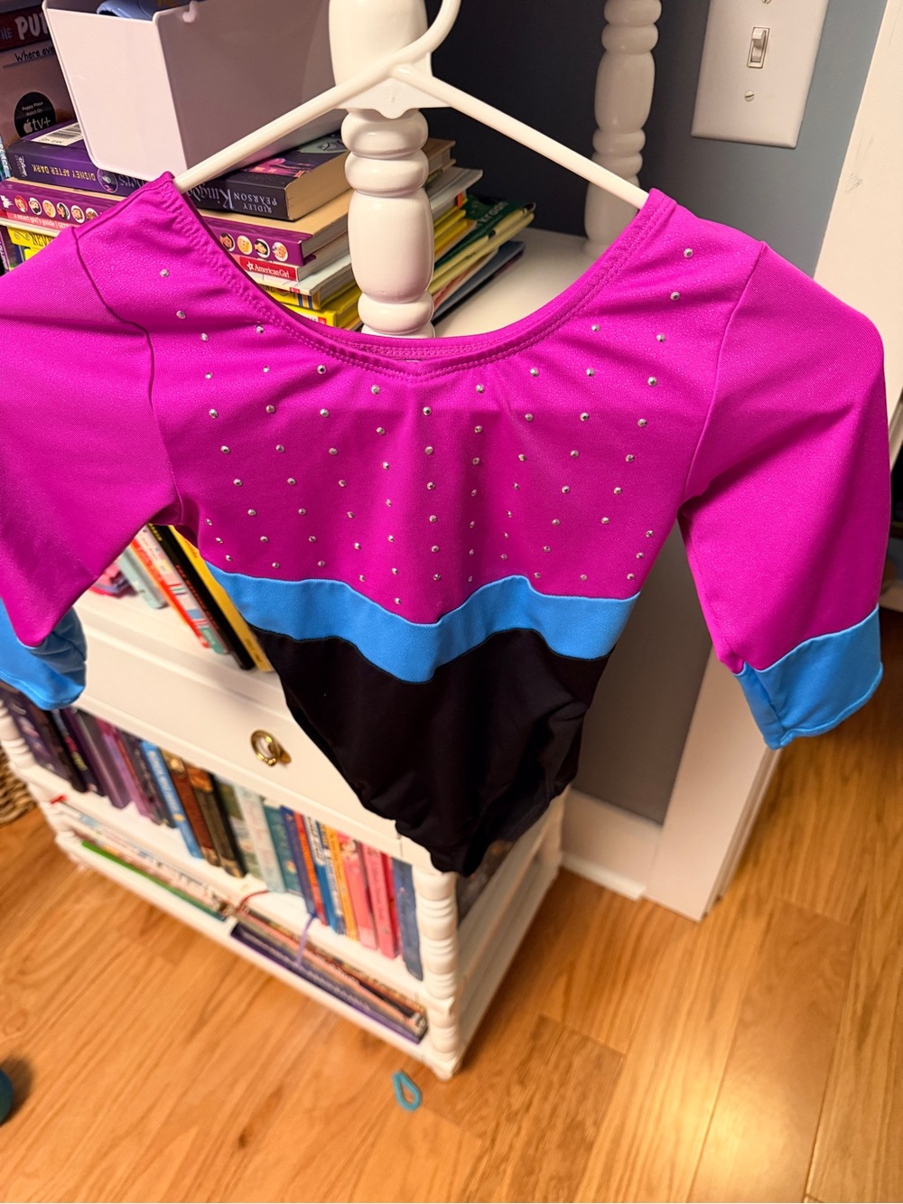 Danskin Pink, Blue & Black Girls' Athletic Leotard with Rhinestones